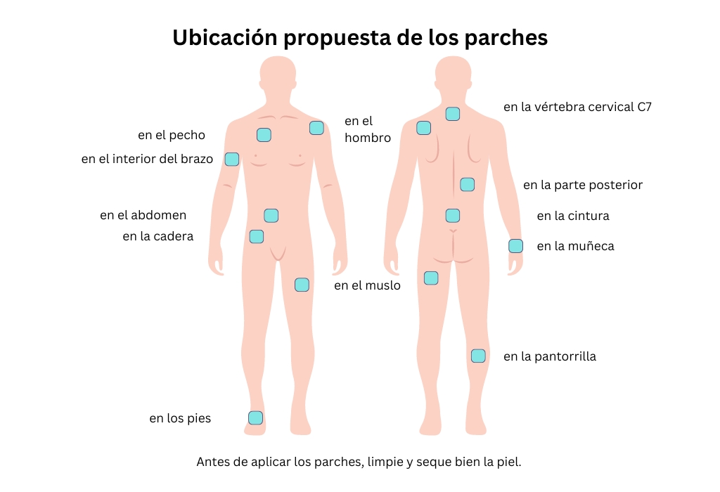 Ubicación propuesta de los parches